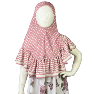 Shilpaholic Pink And White Kids Hijab image