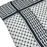 Shilpaholic White And Black Chiffon Keffiyeh Hijab image