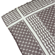 Shilpaholic White And Coffee Chiffon Keffiyeh Hijab image