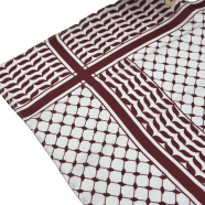 Shilpaholic White And Maroon Keffiyeh Hijab image