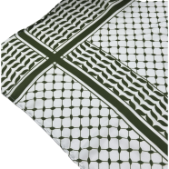 Shilpaholic White And Olive Keffiyah Hijab image