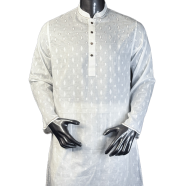 Shilpaholic White Hand Embrodered Panjabi
