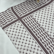 Shilpaholic White and Mov Keffiyeh Hijab image