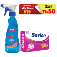 Shinex Glass Cleaner Spray 350 ml Get Savlon Mild Soap 75 gm FREE - FC05 icon