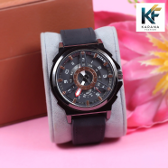Signature Trendy Analogue Dial With a Black Leather Star Watch for Men image