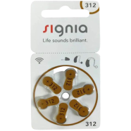 Signia Hearing Aid Battery Size 312, Pack of 6 Batteries image