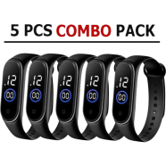 Silicon New Fashion Touch LED Sports Waterproof Watch Combo Offer - 5 Pcs image