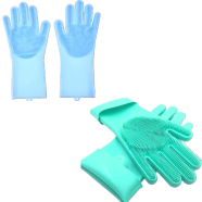 Silicone Dish Washing Kitchen Hand Gloves - Hand Gloves - Simplify Dishwashing With The Silicone Kitchen Hand Gloves - Providing Convenience(Any color) image