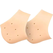Silicone Gel Heel Pad Socks for Pain Relief for Men and Women (Beige, Free Size) image