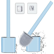 Silicone Toilet Brush And Holder Set With Wall-Mount Design icon