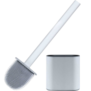 Silicone Toilet Brush And Holder Set With Wall-Mount Design image