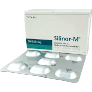 Silinor-M 50 mg, 500 mg Tablet 7's Strip image