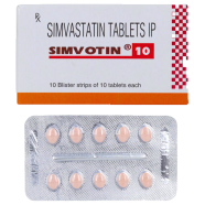 Simvatin 10 mg Tablet 10's strip image