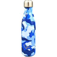 Single Layer WB-2128 SS Non Thermal Water Bottle-750ml Blue Camouflage Black Flowers image