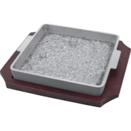 Sizzling Dish with Wooden Stand 20x20 cm image