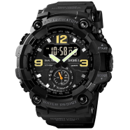 Skmei 1637 Digital Dual Movement 3 Time Sport Waterproof Wristwatch