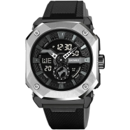 Skmei Men Digital Watch Stainless Steel Case Dual Time Sports Waterproof Watch, 2272 image