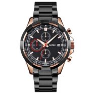 Skmei Stainless Steel Chronograph Sport Watch For Men - RoseGold And Black - 9192