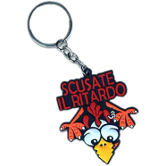 Skusate Il Litardo PVC Keychain Key Ring Red Rubber Motorcycle Bike Car Collectible Gift image