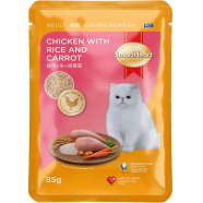 SmartHeart Adult Pouch Wet Cat Food Chicken With Rice And Carrot In Jelly 85g