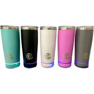 Smart Insulated Travel Mug – LED Light Base with Bluetooth Speaker (Multicolor) image