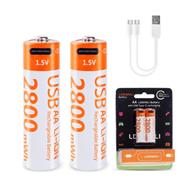 Smart USB Rechargeable Lithium Battery, AA 1.5V 2800mWh image