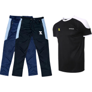 Smug Buy Two Trousers Get One T-shirt Free - Fabric Soft And Comfortable - Black, Navy Blue Colour image