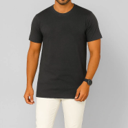 Smug Mens Premium Cotton Solid T Shirt Charcoal image