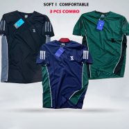 Smug Premium Combo Offer T Shirt 3 Pcs Green Navy And Black image