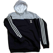 Smug Premium Full Sleeve Fleece Hoodie For Men - Black And Grey Mix icon