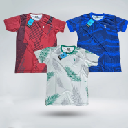 Smug Premium Sublimation Combo Offer T Shirt 3 Pcs Maroon White And Blue image