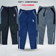 Smug Premium Trouser Spandex Fabric Soft And Comfortable Combo Black Grey Navy 3 Pcs image