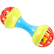 Soft Glue Dumbbell Baby Hand Teether With Jhunjhuni CN -1pcs image