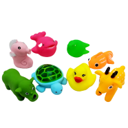Soft Rubber Sound Baby Wash Bath Play Animal Toys - Set of 8 Pcs - Fun Bath Time Entertainment Easy To Use And Maintain (soft_toys2_875103_rfl) Multicolor - 262 Gm - 205940793 icon