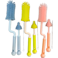 Soft Silicone Bottle Brush with Rotating Handle – Twin Pack for Easy Cleaning icon