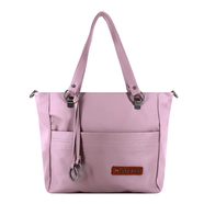Solid Color Tote Handbag With 2 Chambers - BGI (Mauve) icon