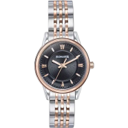 Sonata Black Round Dial Multicolour Strap Watch For Ladies image