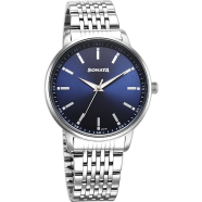 Sonata Blue Round Dial Silver Strap Watch For Gents image