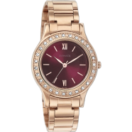 Sonata Blush It Up Maroon Dial Rose Gold Stainless Steel Strap Analog Watch For Women image