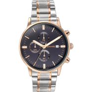 Sonata Quartz Multifunction Black Dial Black Stainless Steel Strap Watch For Men image