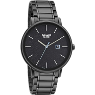 Sonata Sleek Quartz Analog With Date Black Dial Black Stainless Steel Strap Watch For Men image