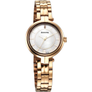 Sonata White Round Dial Rose Gold Strap Watch For Ladies image