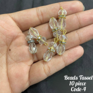Sparkling Crystal Drop Beads Tassel For Dress Craft Embellishment 10Pcs image