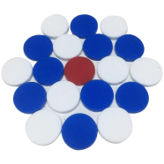Special Carrom Guti With Stricker (5 Pcs Guti Extra ) - Blue And White image