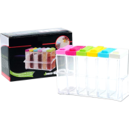 Spice Containers Set of 6 Condiment Storage Salt Sugar and Pepper image