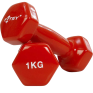Sports And Fitness Premium Quality 1kg vinyl Dumbbell 2 pcs image