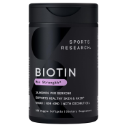 Sports Research Biotin Max Strength 10,000 Mcg - 120 Veggie Softgels -524021473 image