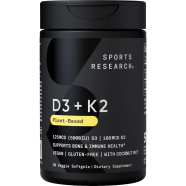 Sports Research Vitamin D3 Plus K2 With Coconut MCT Oil 30 Veggie Softgels -486931714 image