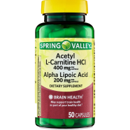 Spring Valley Acetyl L-Carnitine HCI and Alpha Lipoic Acid Dietary Supplement 50 Capsules image
