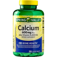 Spring Valley Calcium 600 mg With Vitamin D3 800iu 250 Tablets image